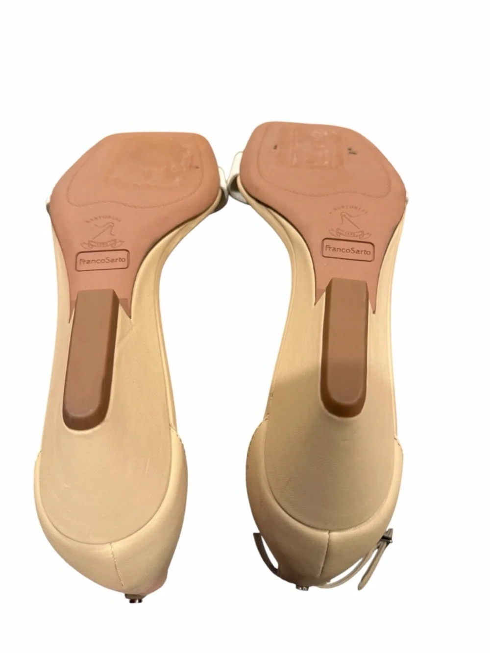 Franco‎ Sarto Cream Ankle-Strap Wedge Sandals